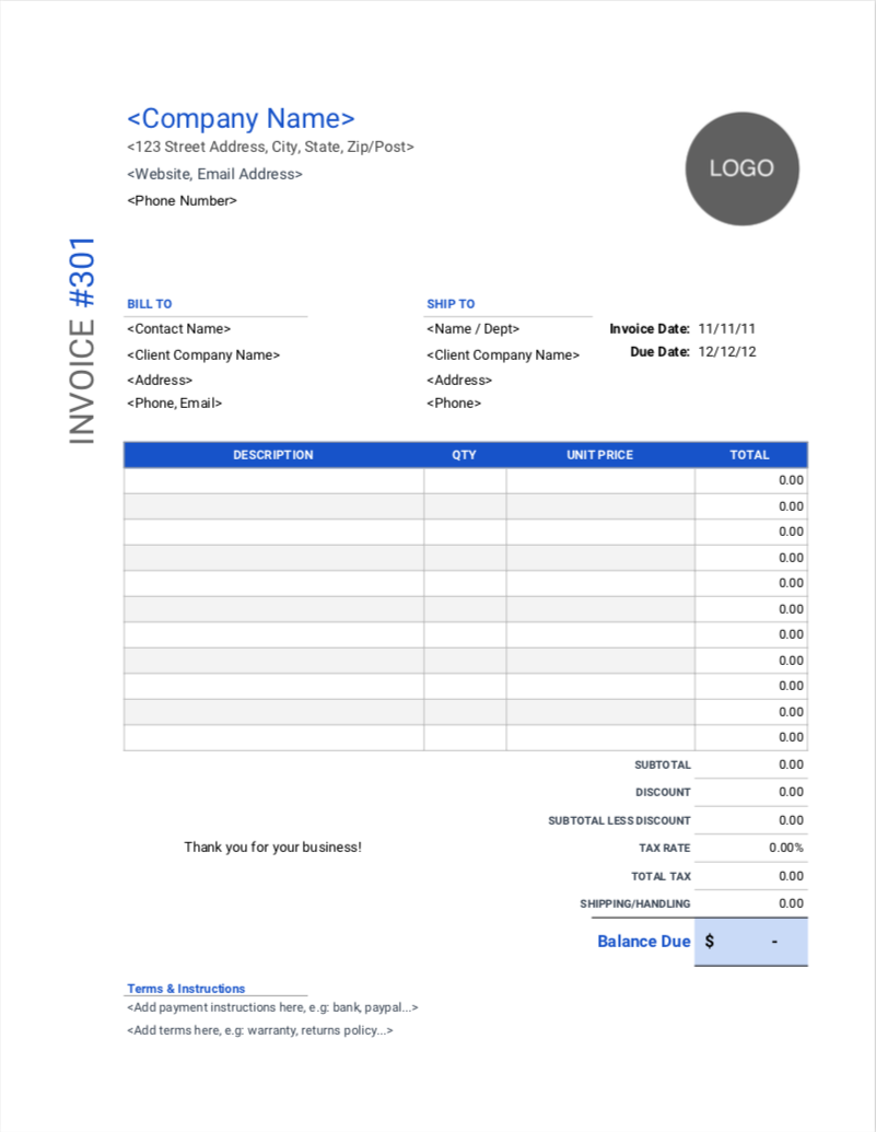 Invoice Template Mac Free Download